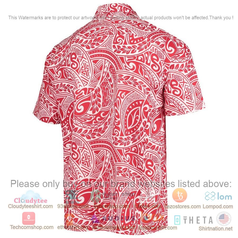 HOT Nebraska Huskers Scarlet Make Like A Tree Button-Up Hawaii Shirt 3