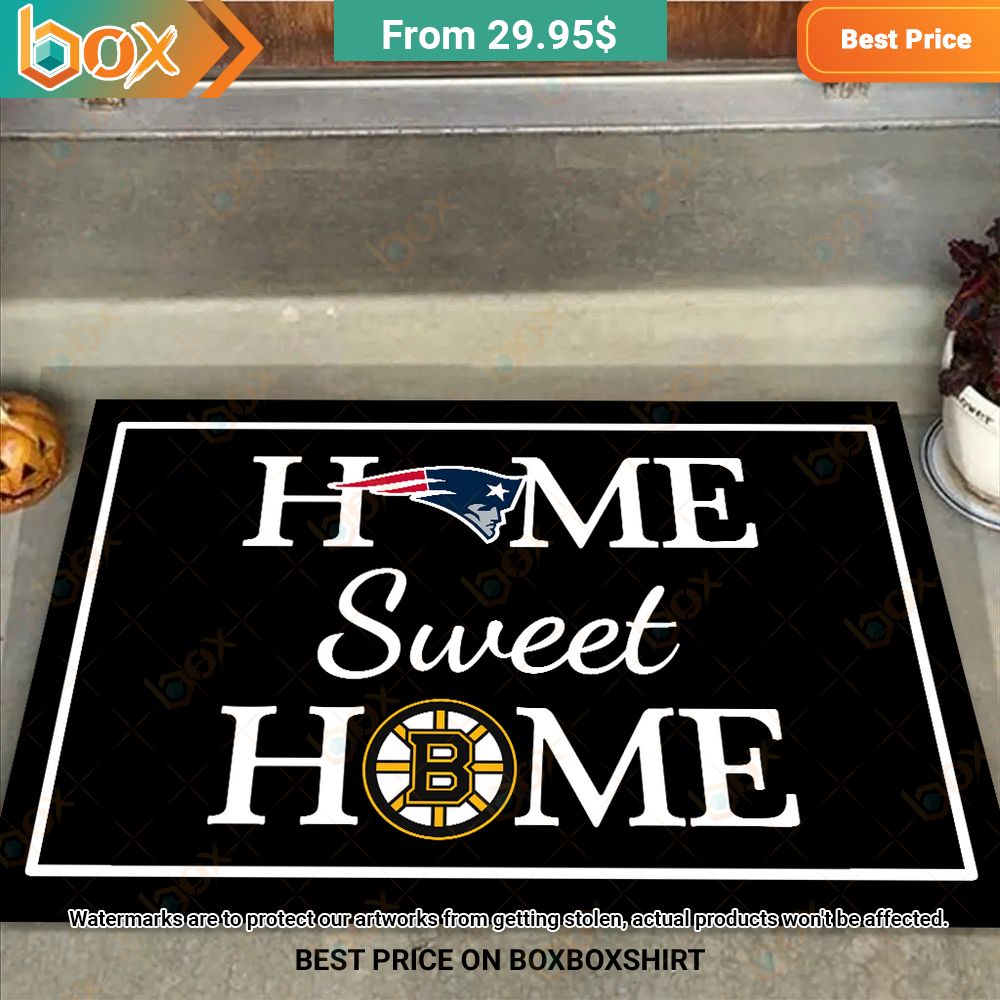 New England Patriots Boston Bruins Sweet Home Doormat 9