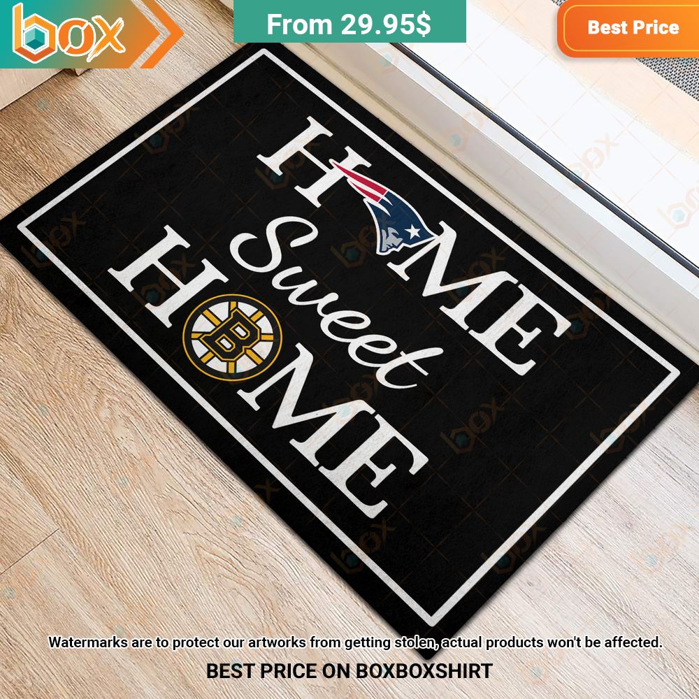New England Patriots Boston Bruins Sweet Home Doormat 3