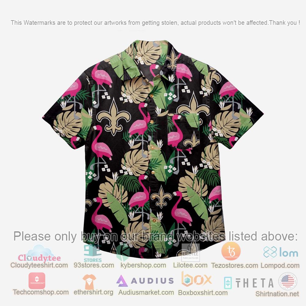 HOT New Orleans Saints Floral Button-Up Hawaii Shirt 1