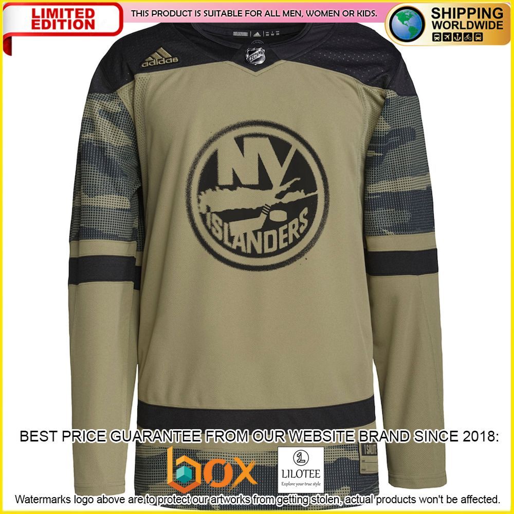 NEW New York Islanders Adidas Military Appreciation Team Custom Camo Premium Hockey Jersey 2