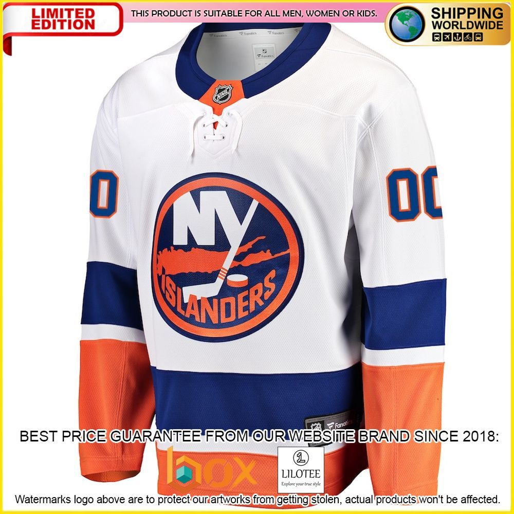 NEW New York Islanders Fanatics Branded Away Custom White Premium Hockey Jersey 2