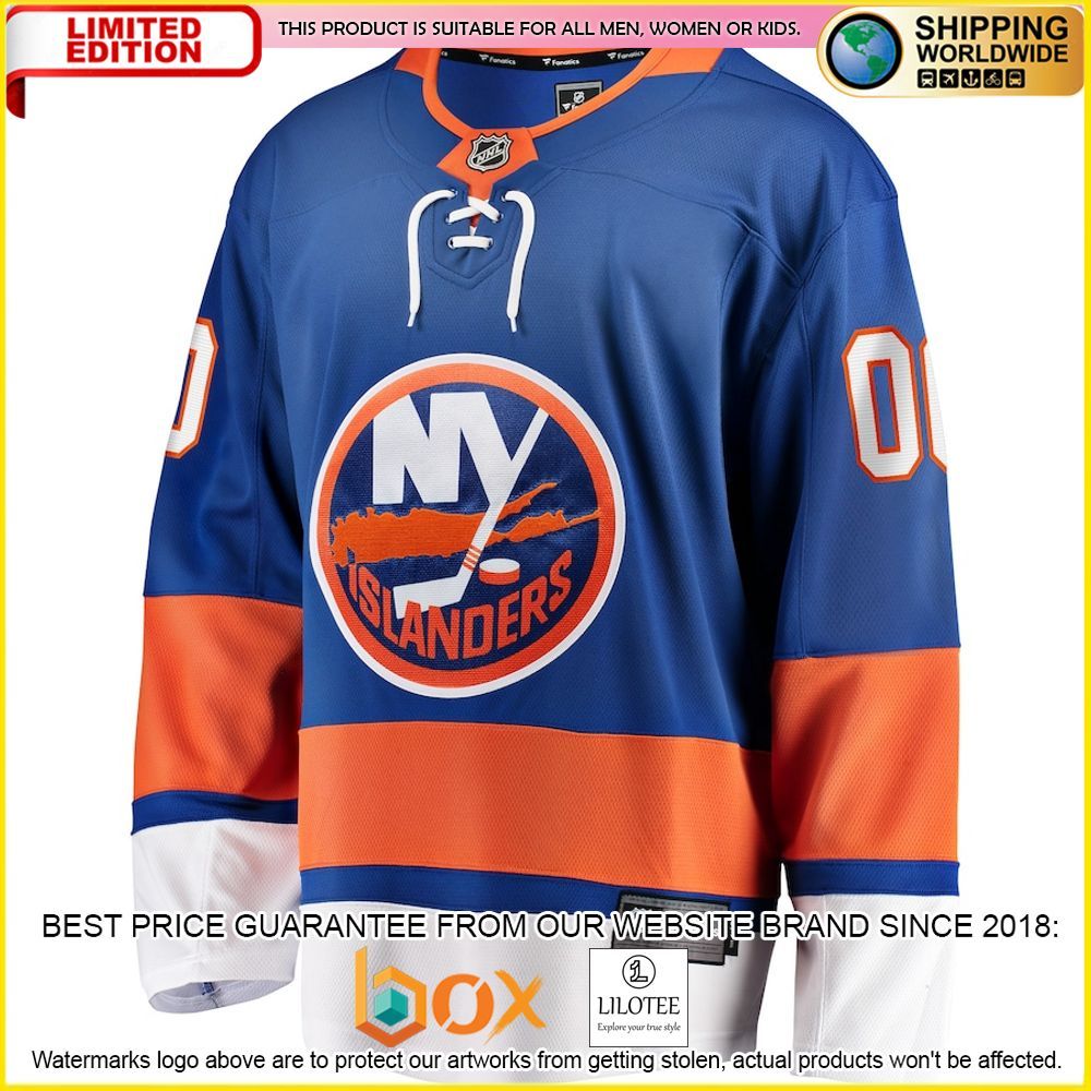 NEW New York Islanders Fanatics Branded Home Custom Blue Premium Hockey Jersey 2