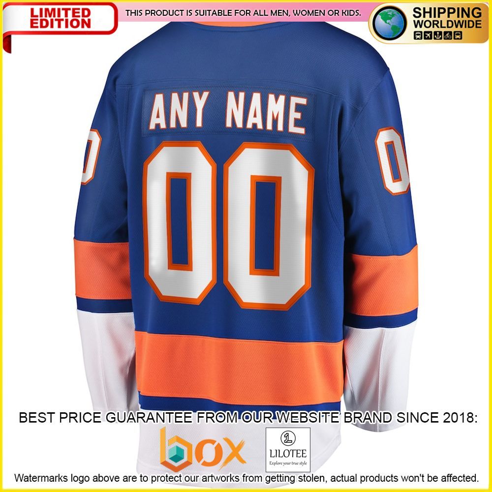NEW New York Islanders Fanatics Branded Home Custom Blue Premium Hockey Jersey 3