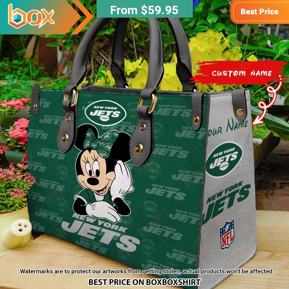 New York Jets Minnie Mouse Leather Handbag 11