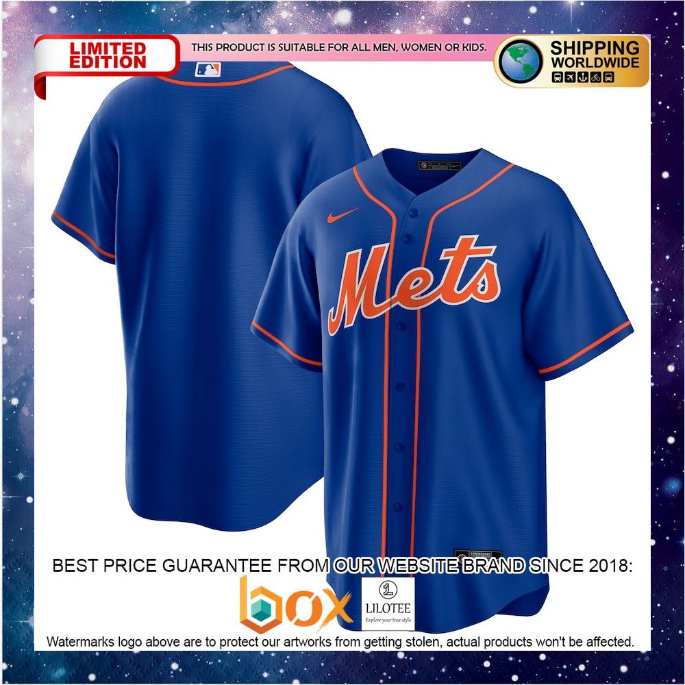 NEW New York Mets Alternate Replica Team Royal Baseball Jersey 1