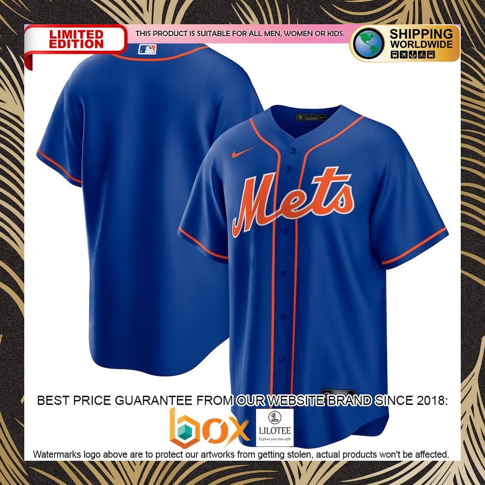 NEW New York Mets Alternate Replica Team Royal Baseball Jersey 4
