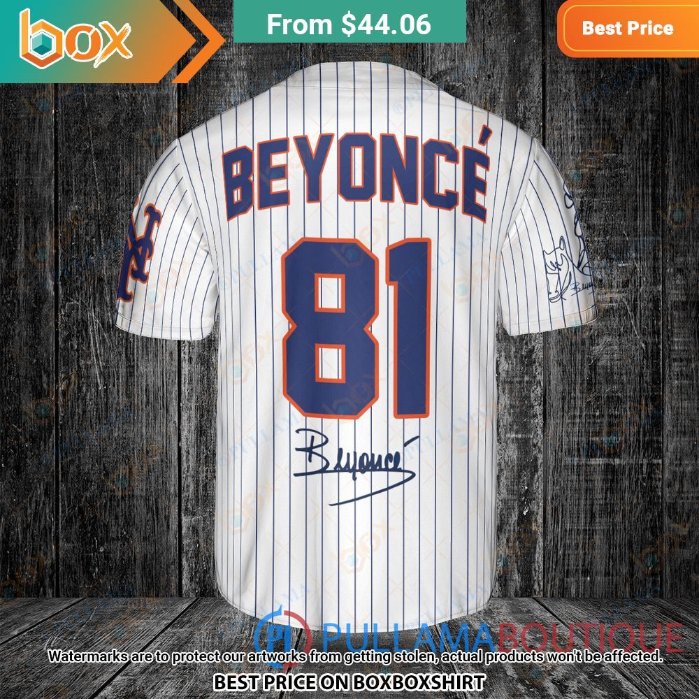 New York Mets Beyonce White Baseball Jersey 5