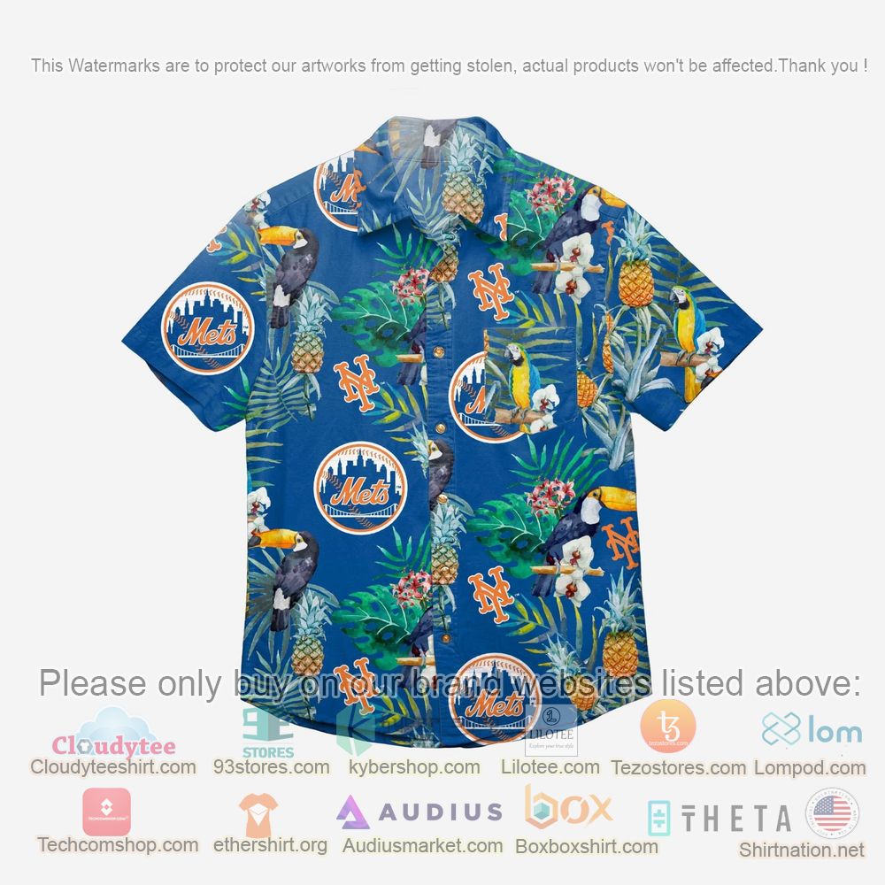 HOT New York Mets Floral Button-Up Hawaii Shirt 1