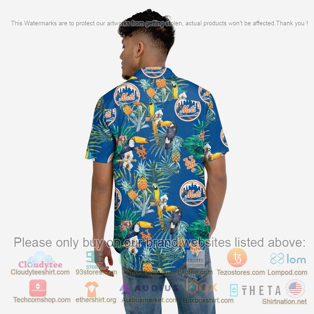 HOT New York Mets Floral Button-Up Hawaii Shirt 3