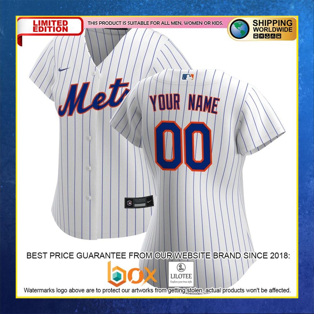 HOT New York Mets Women's Custom Name Number White Baseball Jersey Shirt 4