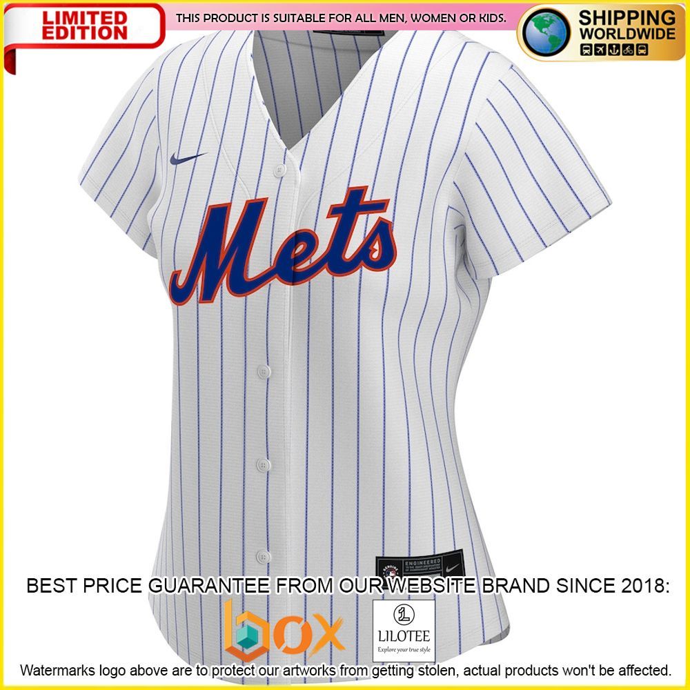 HOT New York Mets Women's Custom Name Number White Baseball Jersey Shirt 2