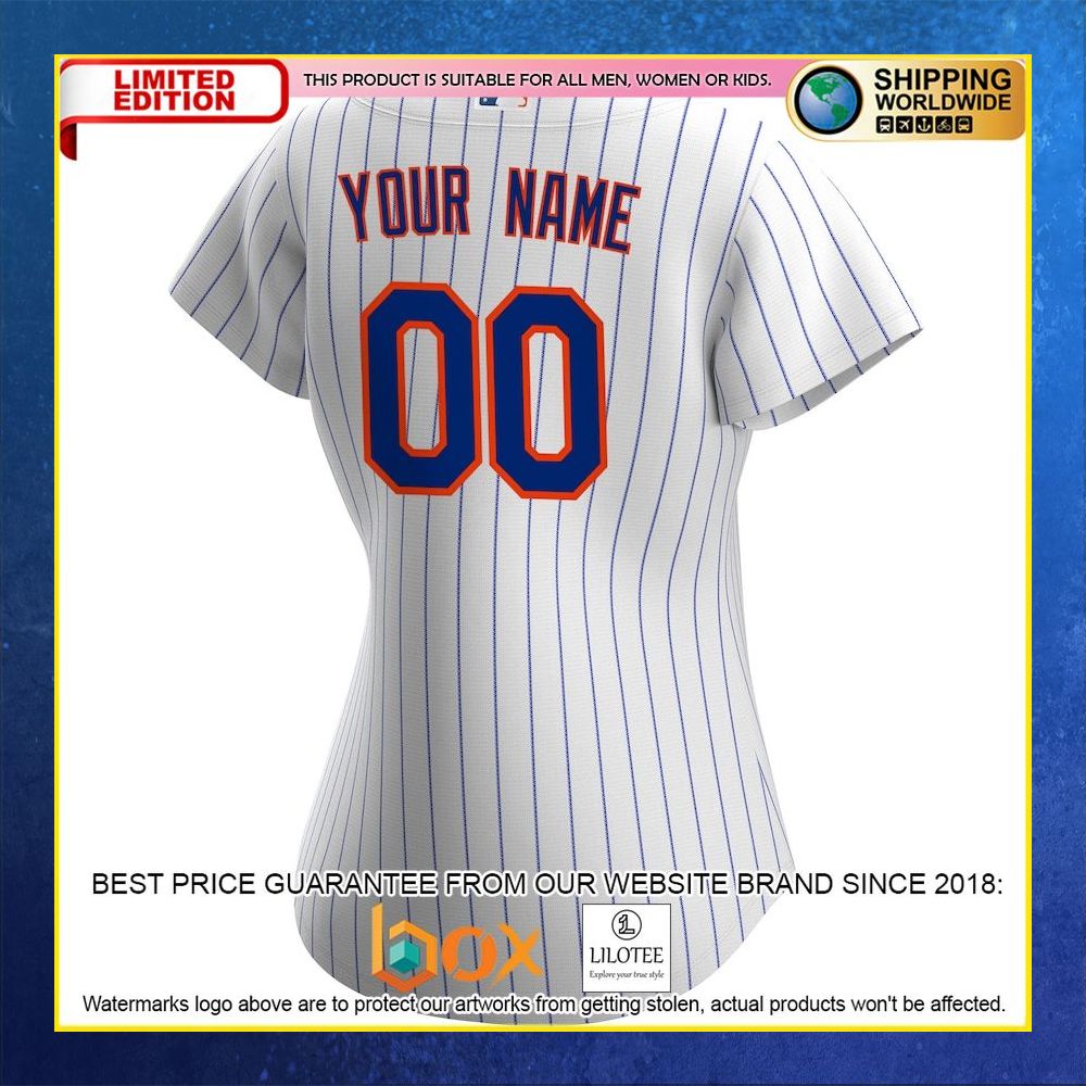 HOT New York Mets Women's Custom Name Number White Baseball Jersey Shirt 6