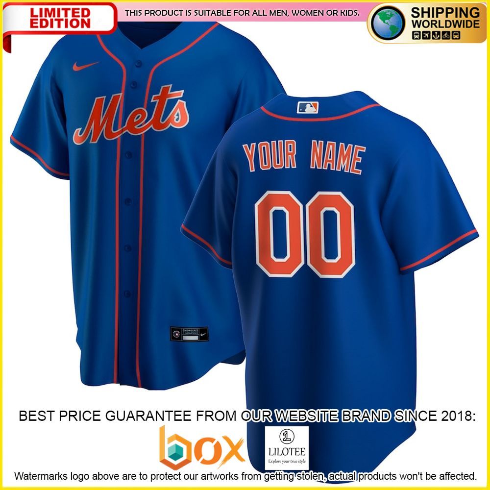HOT New York Mets Team Custom Name Number Royal Baseball Jersey Shirt 1
