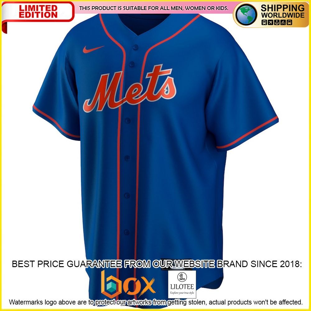 HOT New York Mets Team Custom Name Number Royal Baseball Jersey Shirt 2