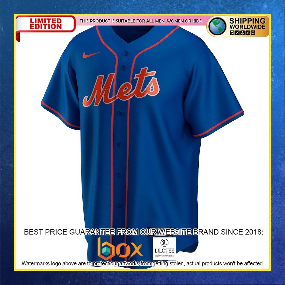 HOT New York Mets Team Custom Name Number Royal Baseball Jersey Shirt 5