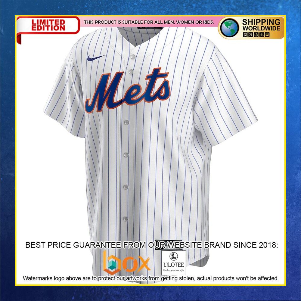 HOT New York Mets Team Custom Name Number White Baseball Jersey Shirt 5