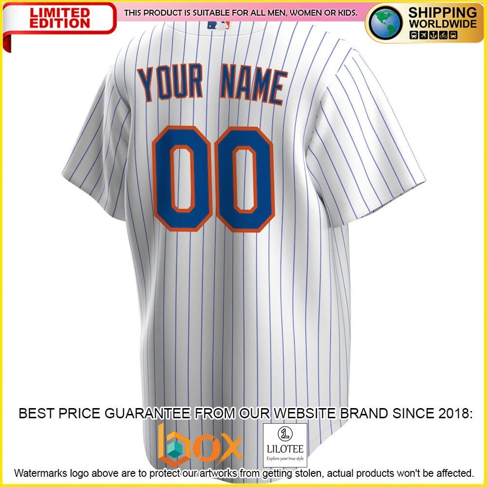 HOT New York Mets Team Custom Name Number White Baseball Jersey Shirt 3