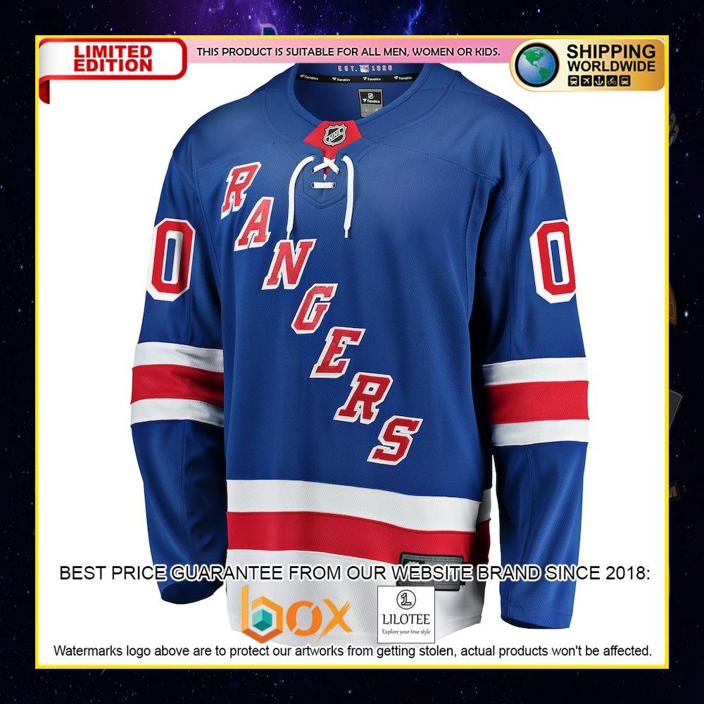 NEW New York Rangers Fanatics Branded Home Custom Blue Premium Hockey Jersey 5