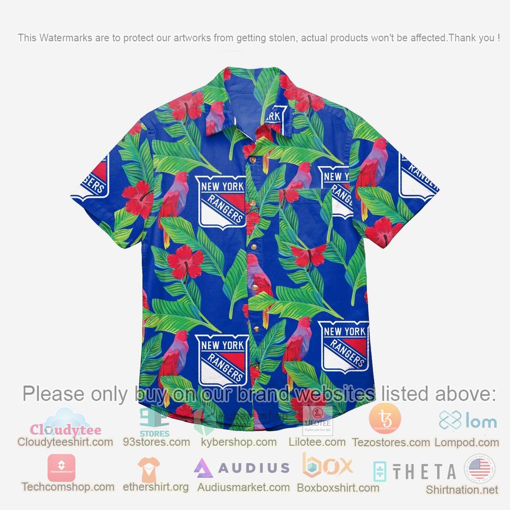 HOT New York Rangers Floral Button-Up Hawaii Shirt 1