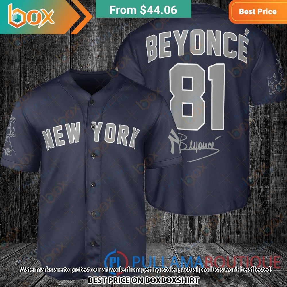 New York Yankees Beyonce Navy Baseball Jersey 7