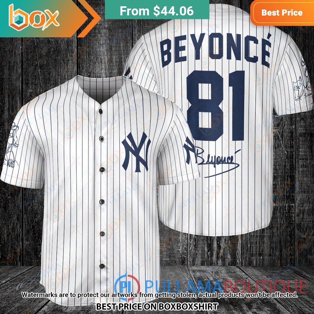 New York Yankees Beyonce White Baseball Jersey 7