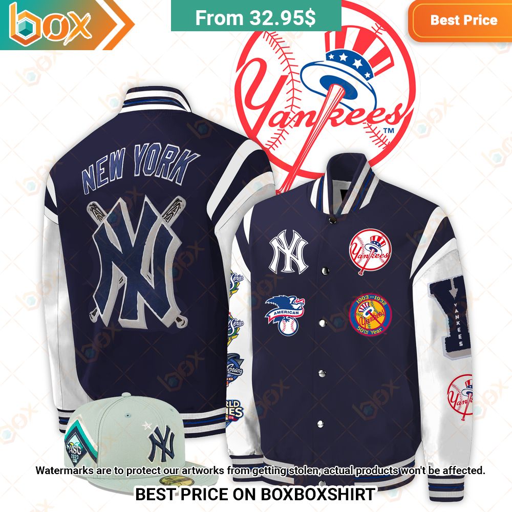 New York Yankees Logos Bomber Jacket, Snapback Cap 7