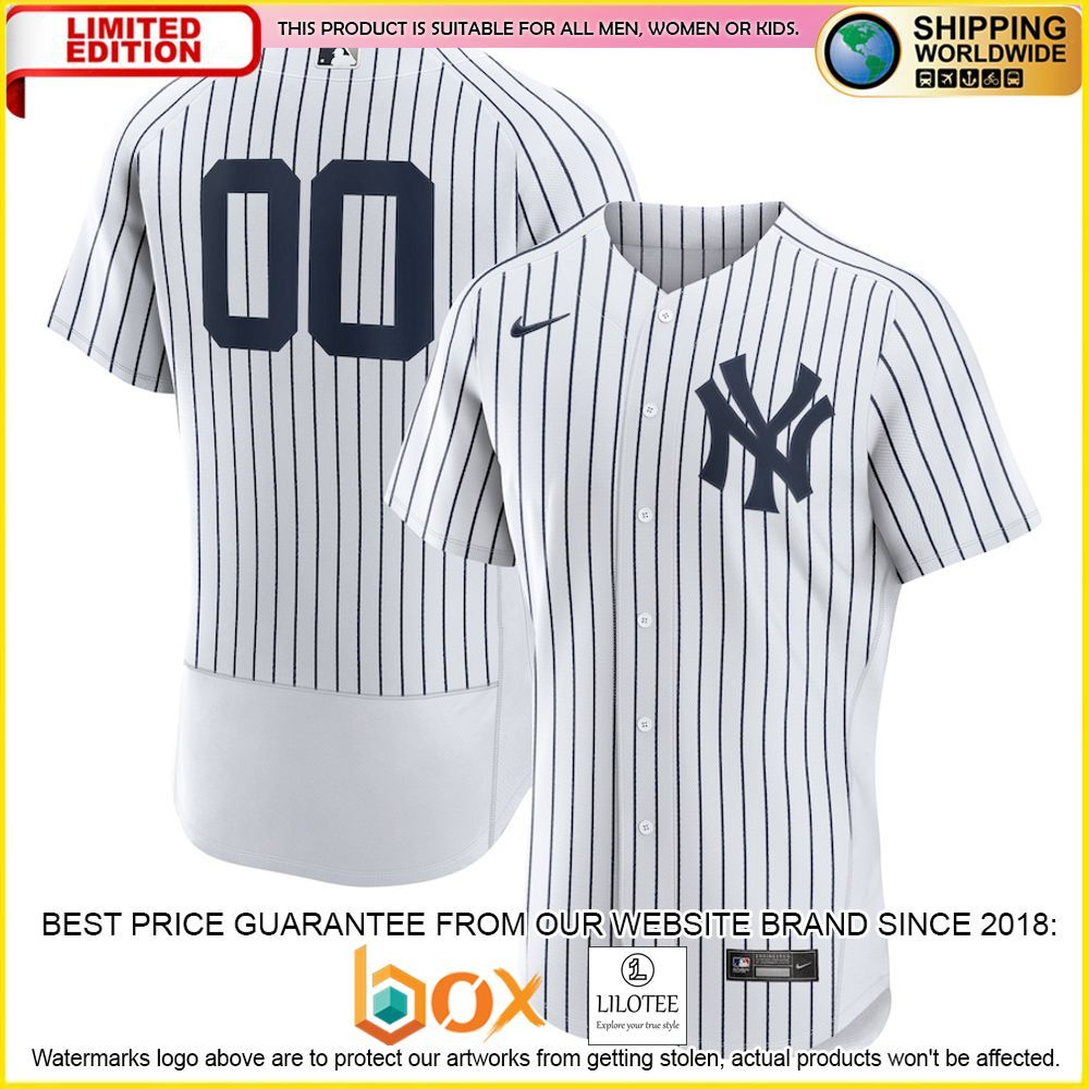 HOT New York Yankees Custom Name Number White Baseball Jersey Shirt 1