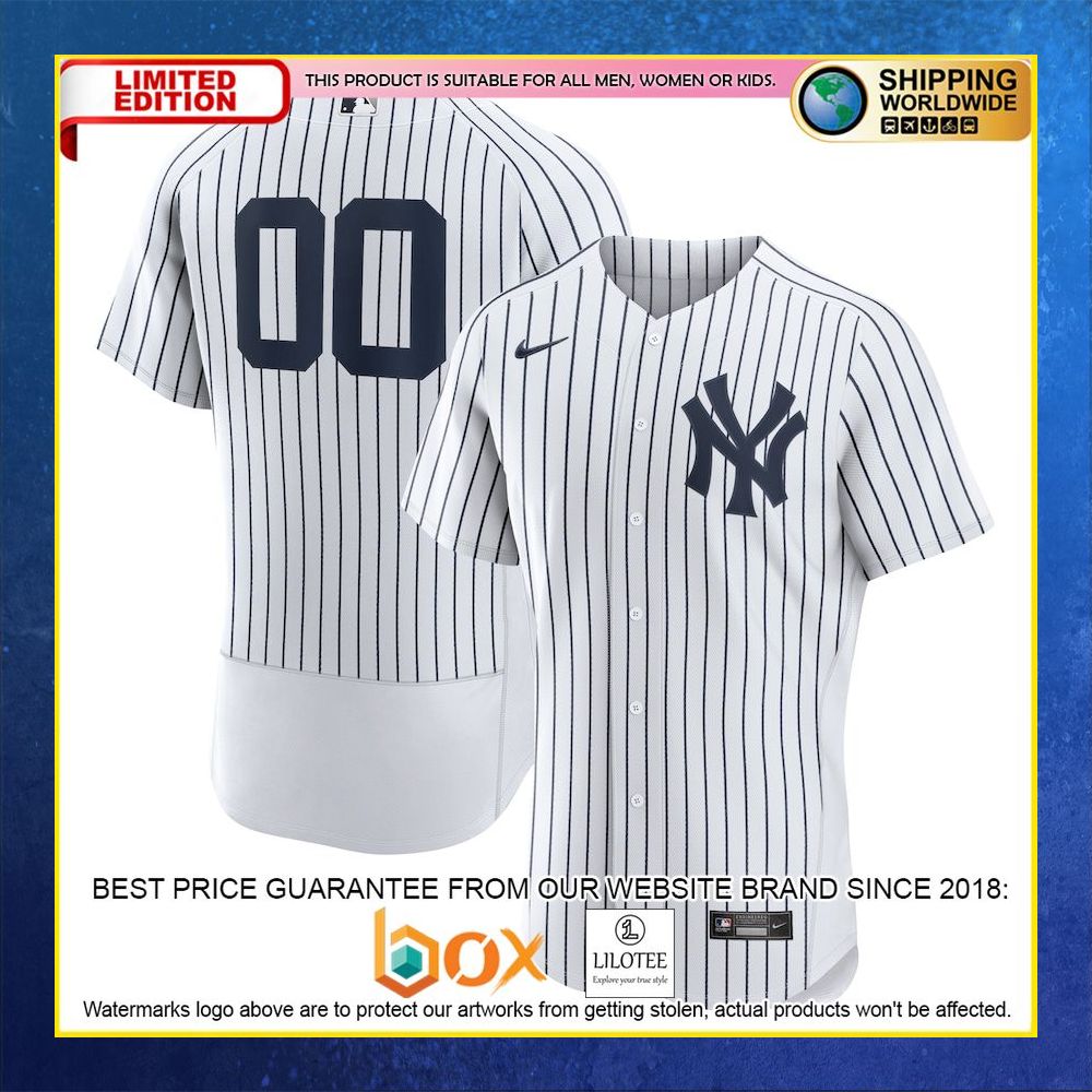 HOT New York Yankees Custom Name Number White Baseball Jersey Shirt 4