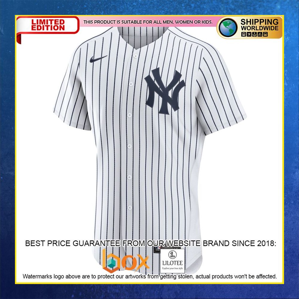 HOT New York Yankees Custom Name Number White Baseball Jersey Shirt 5