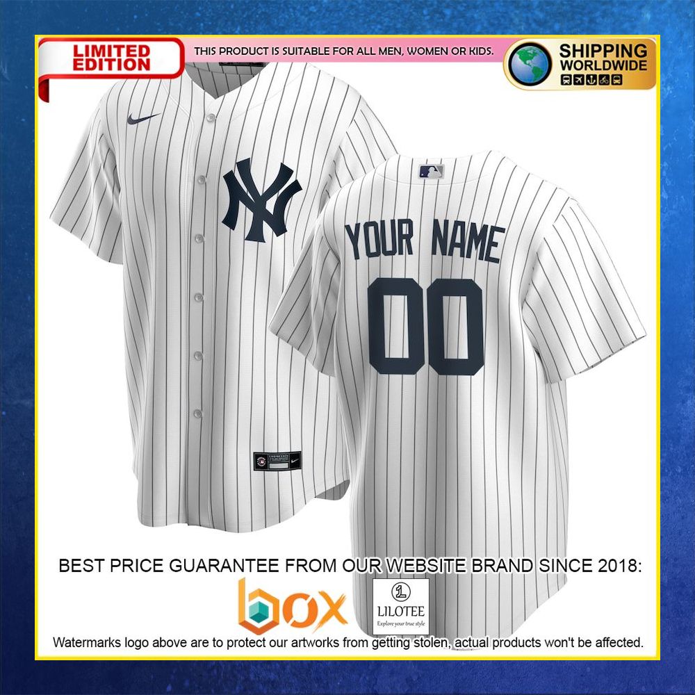 HOT New York Yankees Team Custom Name Number White Baseball Jersey Shirt 4