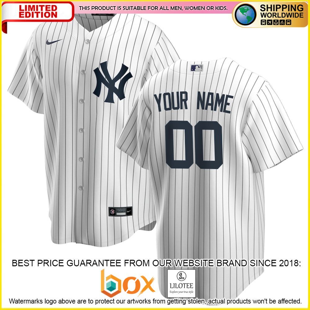 HOT New York Yankees Team Custom Name Number White Baseball Jersey Shirt 1