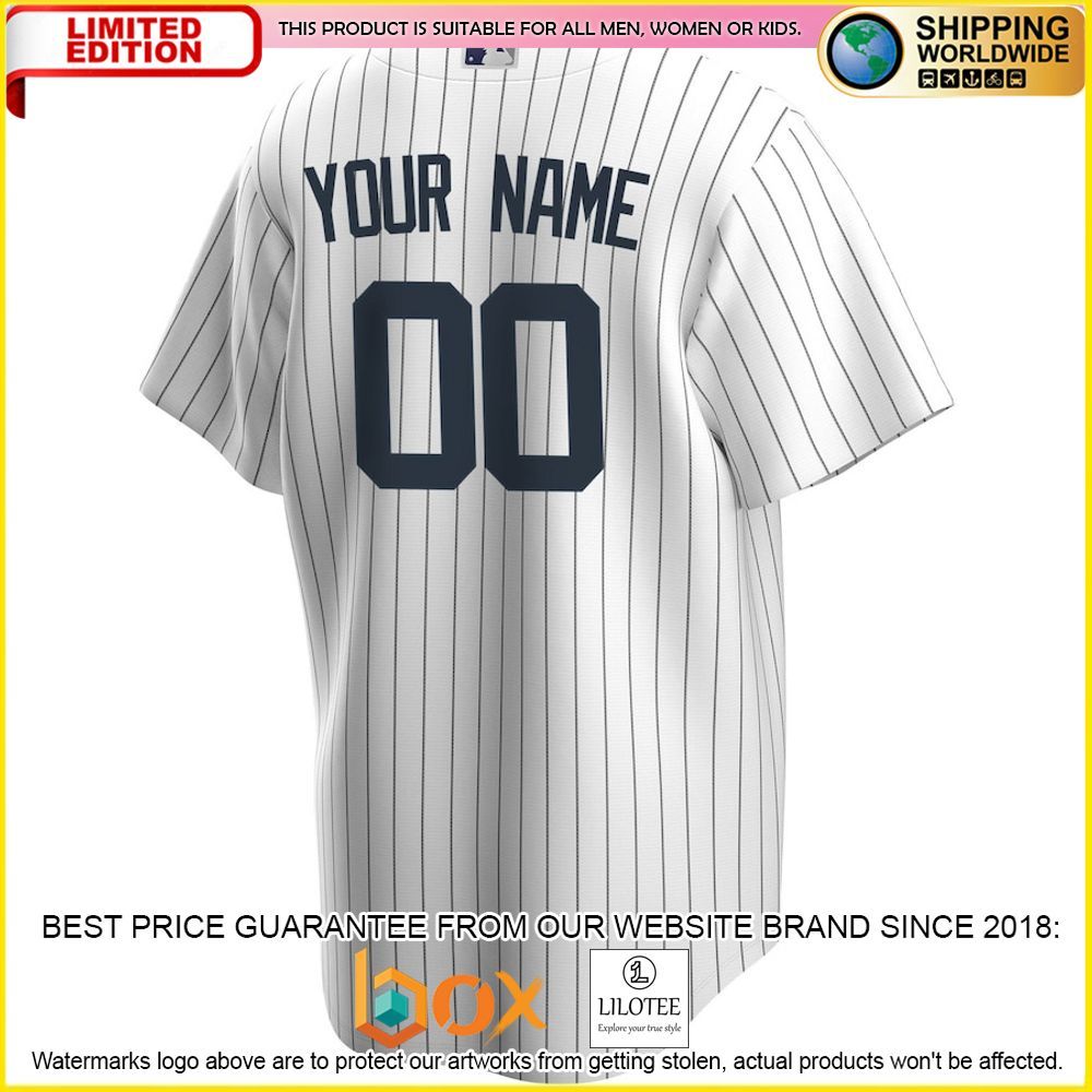 HOT New York Yankees Team Custom Name Number White Baseball Jersey Shirt 3