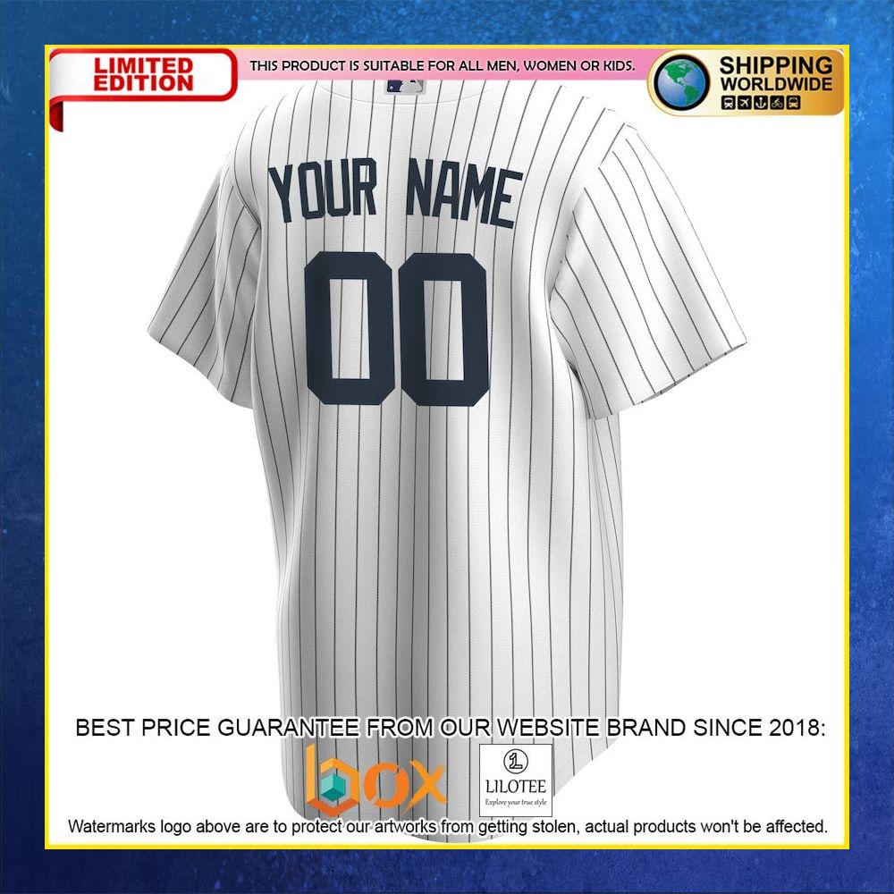 HOT New York Yankees Team Custom Name Number White Baseball Jersey Shirt 6