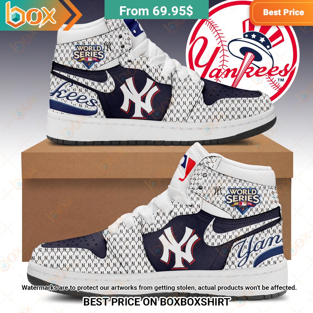 New York Yankees World Series Air Jordan High Top Shoes 1