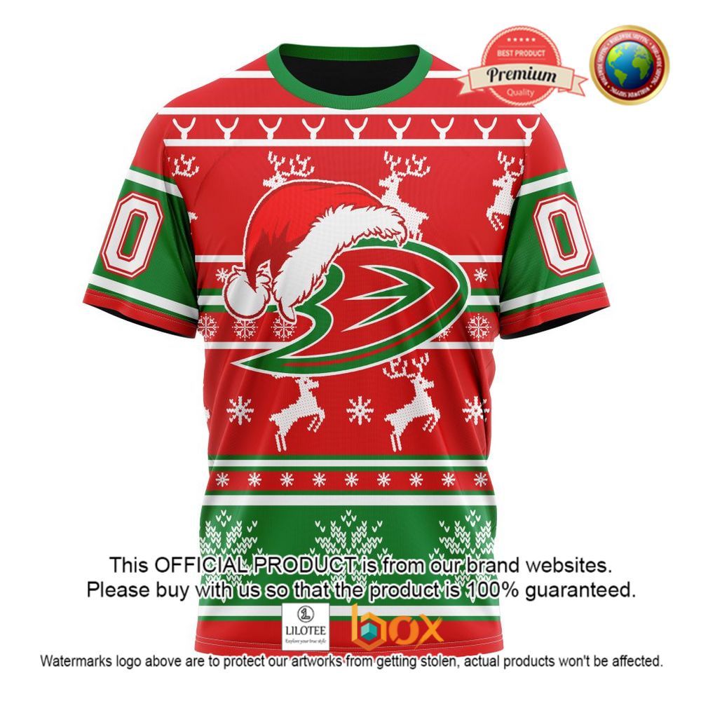 HOT NHL Anaheim Ducks Santa Hat Custom 3D Hoodie, T-Shirt 5