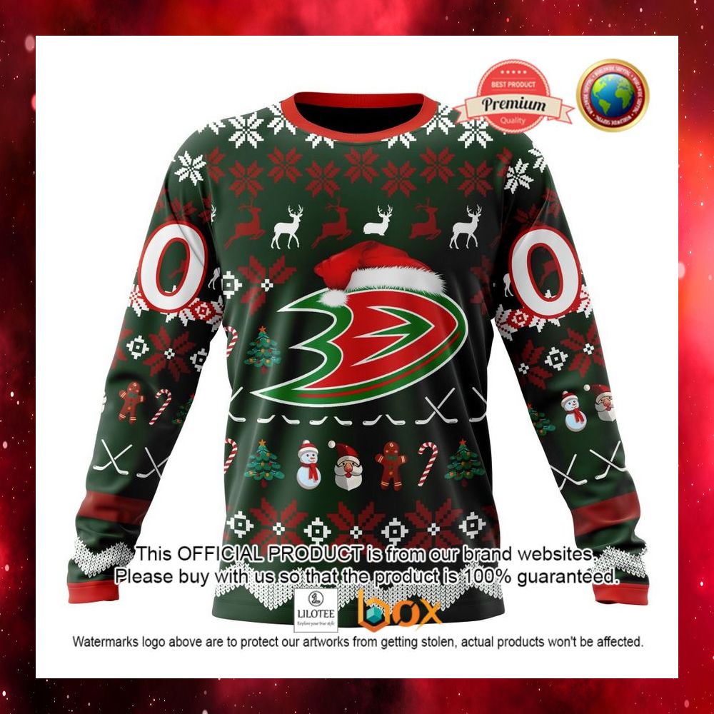 HOT NHL Anaheim Ducks Team Santa Hat Custom 3D Hoodie, T-Shirt 10