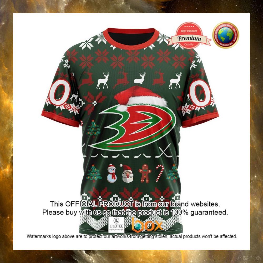 HOT NHL Anaheim Ducks Team Santa Hat Custom 3D Hoodie, T-Shirt 12