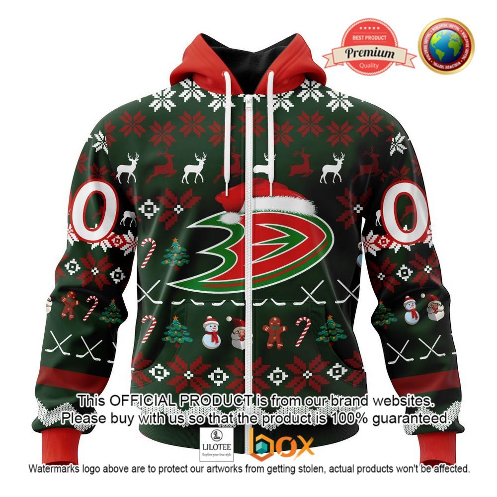 HOT NHL Anaheim Ducks Team Santa Hat Custom 3D Hoodie, T-Shirt 2