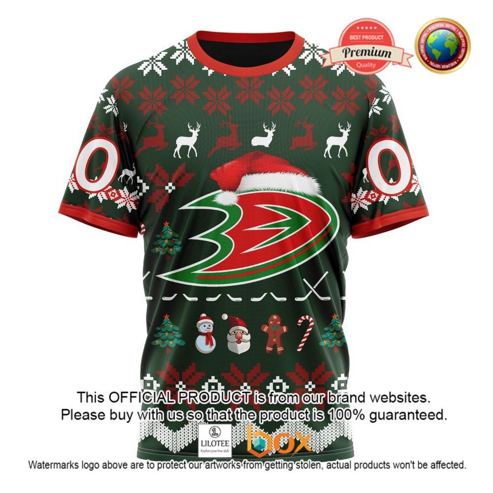 HOT NHL Anaheim Ducks Team Santa Hat Custom 3D Hoodie, T-Shirt 5