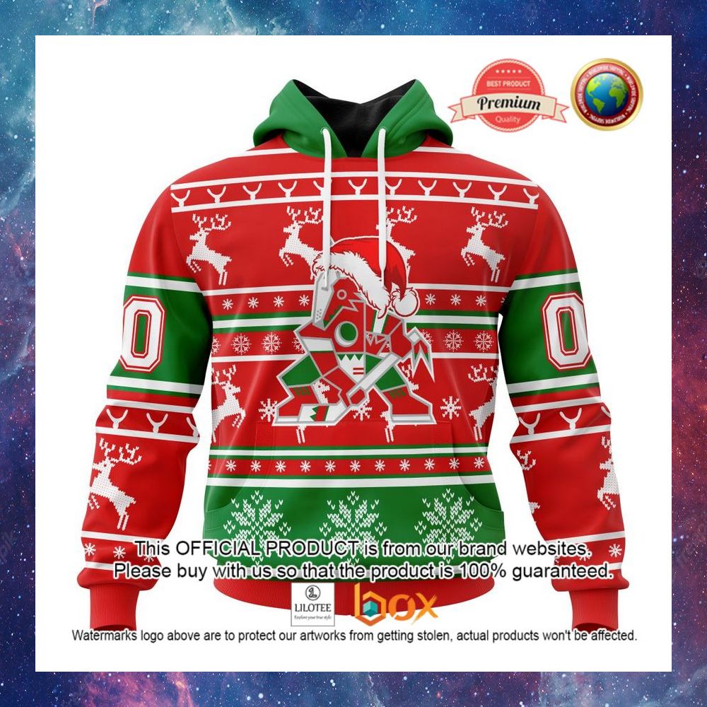 HOT NHL Arizona Coyotes Santa Hat Custom 3D Hoodie, T-Shirt 6