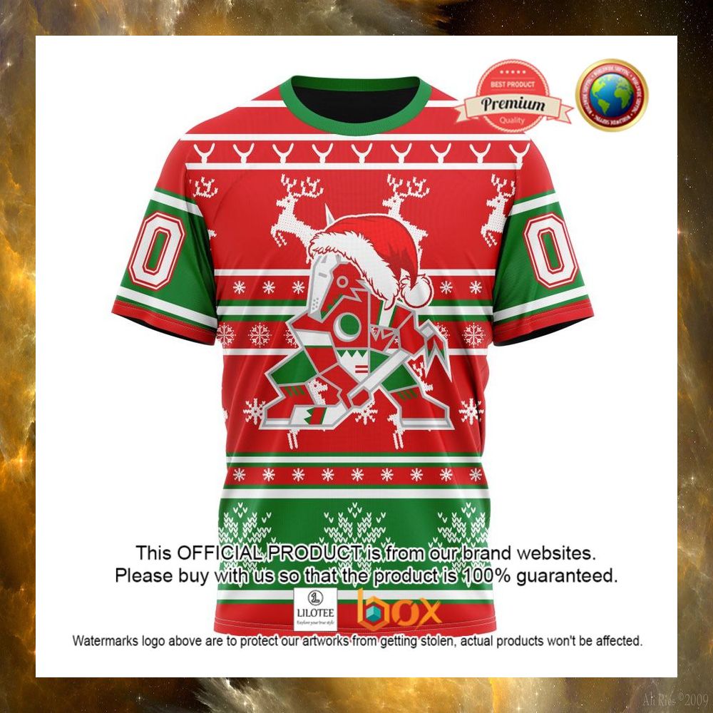 HOT NHL Arizona Coyotes Santa Hat Custom 3D Hoodie, T-Shirt 12