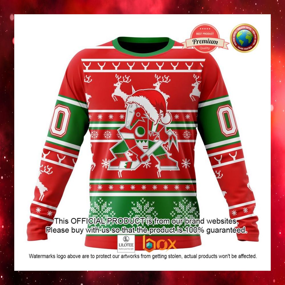 HOT NHL Arizona Coyotes Santa Hat Custom 3D Hoodie, T-Shirt 10