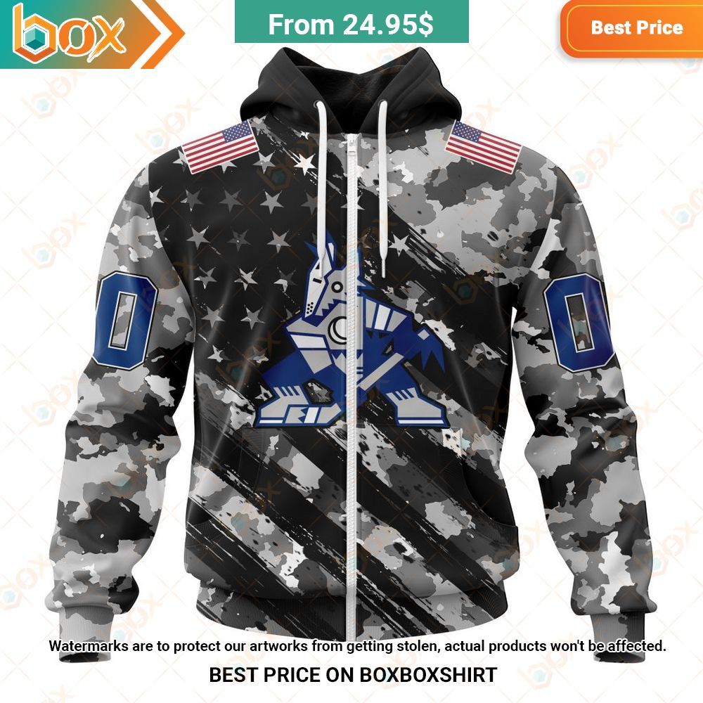 nhl arizona coyotes special camo military custom hoodie 2 473