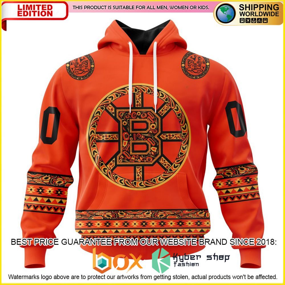 NEW NHL Boston Bruins National Day For Truth And Reconciliation Custom 3D Hoodie, Shirt 1