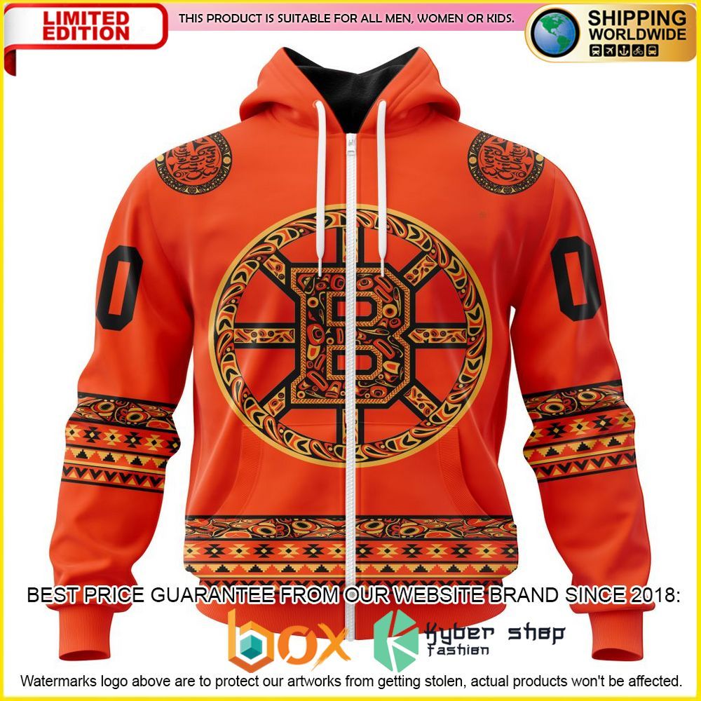 NEW NHL Boston Bruins National Day For Truth And Reconciliation Custom 3D Hoodie, Shirt 2