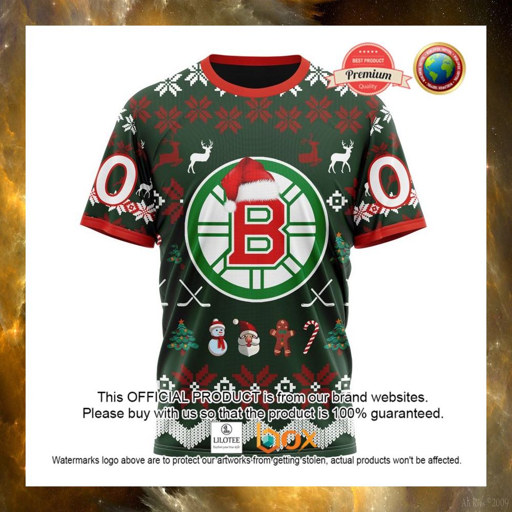 HOT NHL Boston Bruins Team Santa Hat Custom 3D Hoodie, T-Shirt 12