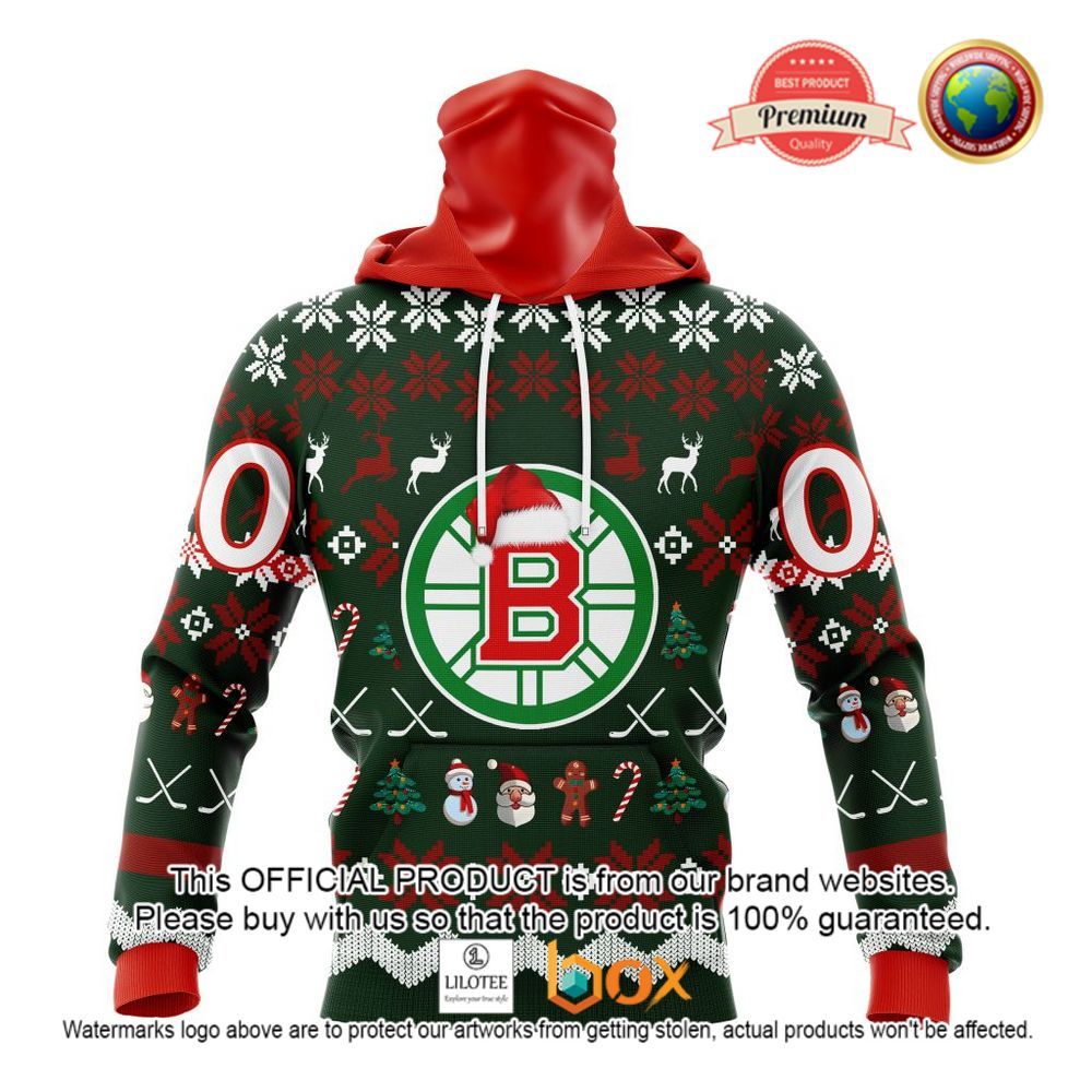 HOT NHL Boston Bruins Team Santa Hat Custom 3D Hoodie, T-Shirt 3