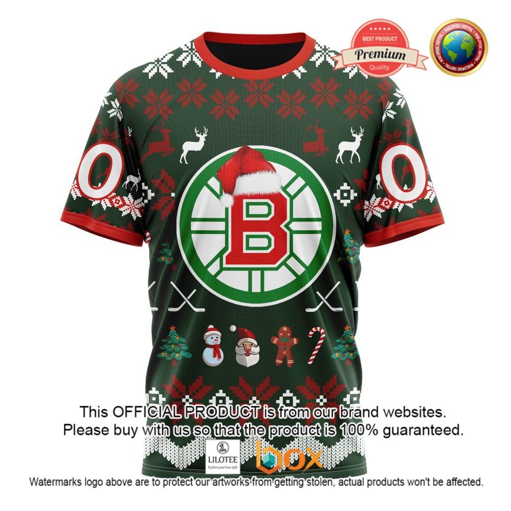 HOT NHL Boston Bruins Team Santa Hat Custom 3D Hoodie, T-Shirt 5