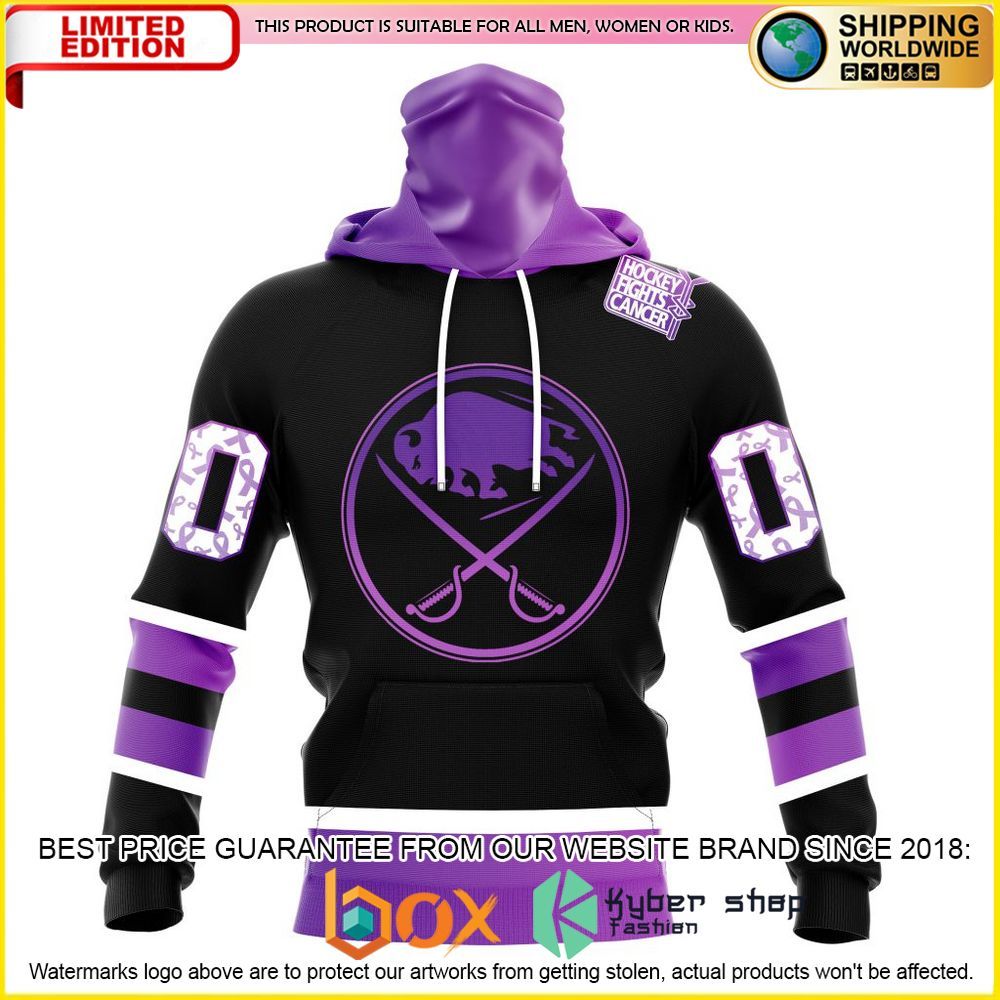 NEW NHL Buffalo Sabres Black Hockey Fights Cancer Personalized 3D Hoodie, Shirt 21